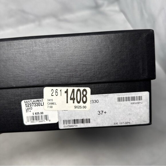 Saint Laurent Zoe 105 Suede Pointed Toe Stiletto Heel Pump Brown - Picture 13 of 13